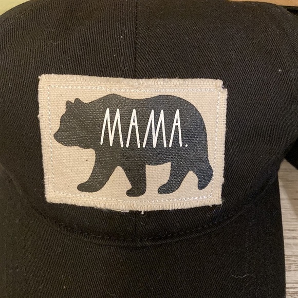 NWT Rae Dunn MAMA BEAR & MINI BEAR BLACK BALL CAPS - Picture 2 of 8